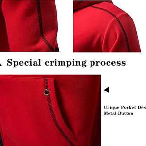 Sweat à capuche zippé pour hommes de haute qualité avec logo brodé vêtements personnalisés basiques col en tissu éponge d'hiver mélangé en coton - Product Image 5