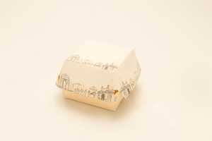 Cajas de concha de hamburguesa de papel Kraft reciclado de gama alta lisas personalizadas con impresión Offset y diseño portátil - Product Image 2