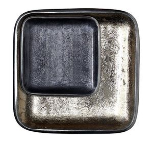 Plateaux de service gigognes de luxe en aluminium faits à la main, décoratifs, en métal argenté, pour table basse et décoration intérieure - Product Image 1