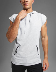 High Quality Custom Printed <b>Sleeveless</b> <b>Hoodie</b> Breathable Workout Bodybuilding Gym Wear for <b>Men</b> Casual Unisex Embroidered - Product Image 4