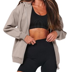 Compre Sudadera con Capucha Premium con Cierre, Sudadera Holgada con Hombros Caídos para Mujer, Chaqueta Personalizada de Moda Urbana Y2K, Ropa al por Mayor - Product Image 3