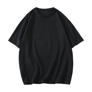 Camiseta de punto de algodón 100% de gran tamaño personalizada para hombre, camiseta de manga corta transpirable de secado rápido con patrón sólido pesado - Product Image 2