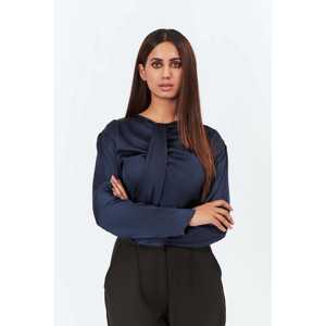 Blusa de seda azul para mujer - Product Image 2