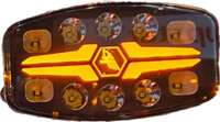 Phare de travail ovale 10 pouces, projecteur LED étanche 12-36V, lampe de position bicolore, phare de conduite LED pour camion, tout-terrain, 4x4, SUV