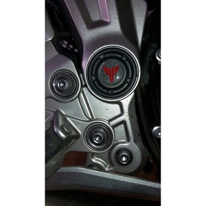 Adesivi per moto 2 Adesivi rotondi 3D da 25 mm per YAMAHA MOTO MT-07 Trasparente-Rosso - Product Image 2