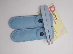 Pinzas cosméticas para cejas, puntiagudas, de acero inoxidable, recubiertas de Color cielo, diseño inclinado, antiestático, ligero, depilación encarnada - Product Image 5