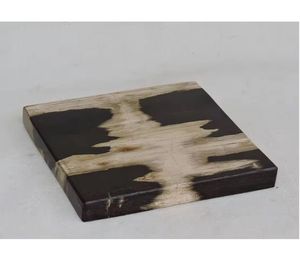 Sous-verre carré noir blanc Surya Java Furnindo résine pour la maison et le bureau utilise sous-verre en résine époxy en bois d'acacia personnalisé - Product Image 1