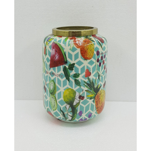 Diseño tradicional florero de metal calcomanía esmalte acabado para sala de estar hogar Decoración de mesa hecho a mano personalizado a granel - Product Image 4