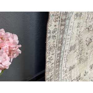 Tapis vintage 4,4 x 7,2 pieds, tapis turc oriental en laine gris bleu - Product Image 4