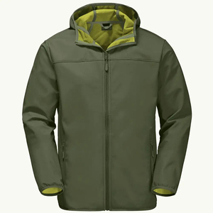 High Quality <b>Thin</b> Spandex/Polyester Softshell <b>Jacket</b> <b>Men</b> Stand Windbreaker Winter Outdoor Canvas High Street Hooded Quilted - Product Image 6