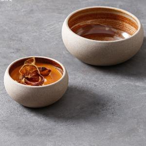 Vajilla de Porcelana Estilo Japonés Wabi-Sabi, Esmaltada, Color Beige Claro, Duradera, Libre de BPA, Platos y Tazones para el Hogar - Product Image 3