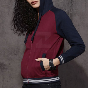 Pakistán fabricado de alta calidad transpirable invierno Casual Mujer con capucha cremallera sudaderas con capucha 100% algodón - Product Image 3