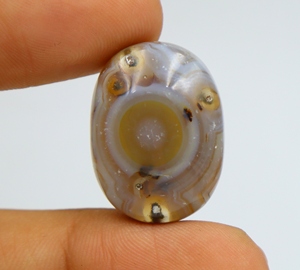 Cabujón de Ágata Natural, Corte Ovalado, Liso, 25X19X9MM, Piedra Preciosa para Joyería - Product Image 1