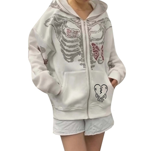 Ropa de calle personalizada de fábrica, sudaderas con capucha de felpa francesa de algodón pesado lavado Vintage, sudadera con capucha de diamantes de imitación de gran tamaño, ropa informal para hombres - Product Image 1