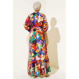 Robe boutonnée à motifs mélangés moutarde - Product Image 4