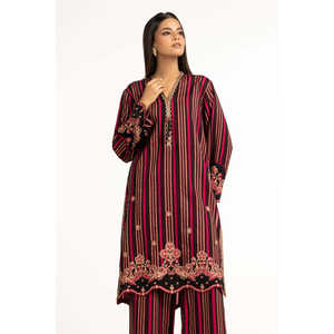 Conjunto de Camisa y Pantalón Bordado con Lurex Negro Estilo Bohemio - Product Image 3