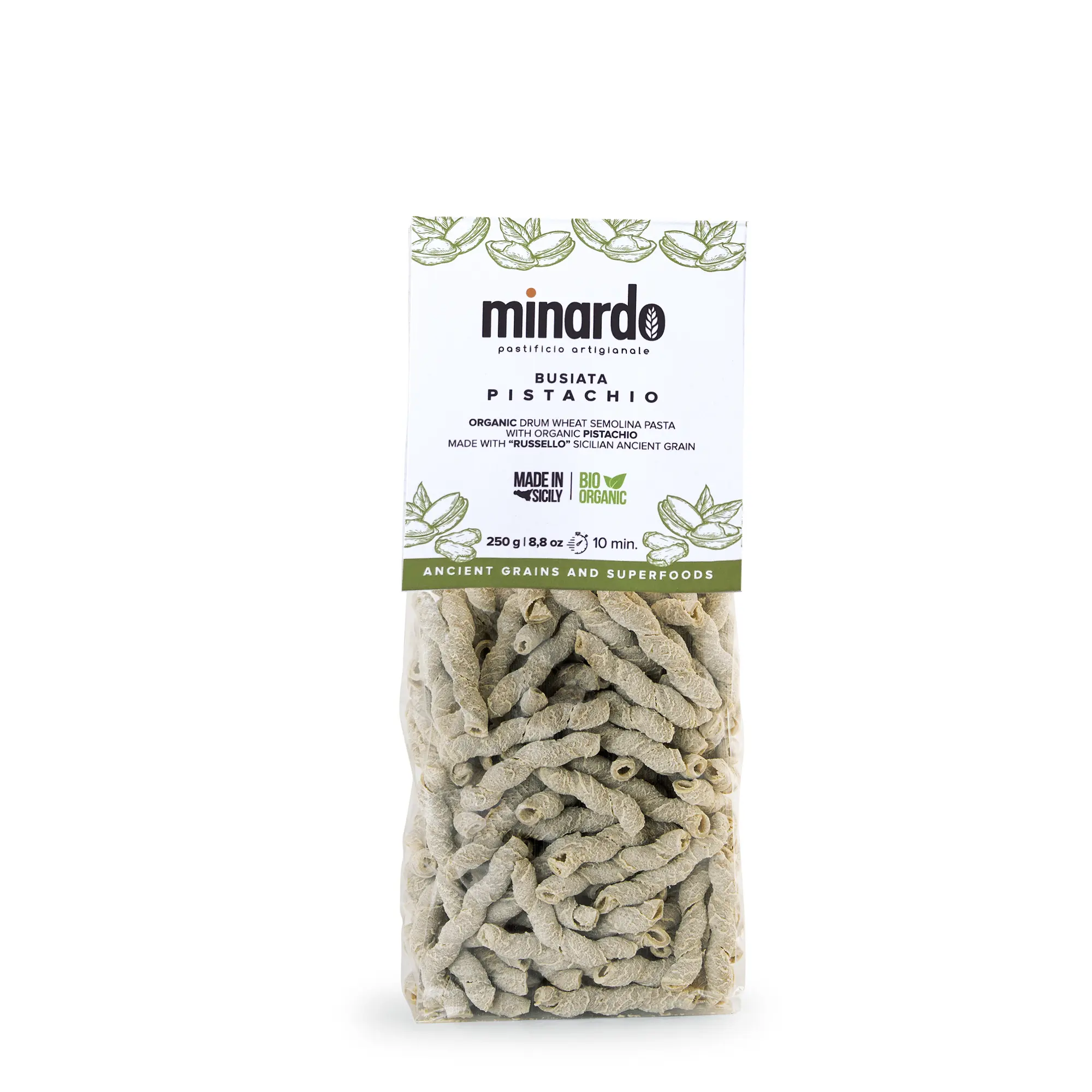 Busiata pistacchio органические макароны из твердых сортов пшеницы органические макароны, сделанные в Италии для магазинов медицины и ресторанов