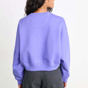 OEM personnalisé femmes sweats surdimensionnés en coton imprimé de bonne qualité polaire avec col rond prix de gros pour l'hiver - Product Image 4