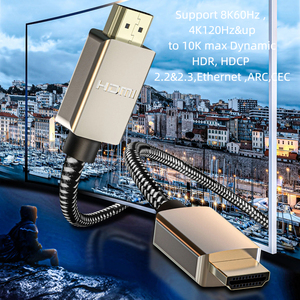 Câble HDMI 8K 2.1 ultra haute vitesse 48 Gbps 10K 8K60 4K120 HDR ARC Ethernet, <span class=keywords><strong>cordon</strong></span> HDMI tressé en alliage de zinc pour téléviseur 8K et moniteur - Product Image 3