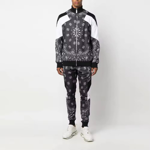 Ensemble de survêtement unisexe 100 % coton, deux pièces, longueur intégrale, respirant, léger, grande taille, avec sweat à capuche et pantalon cargo/jogger - Product Image 2