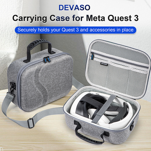 STARTRC GAMES Official Travel & Storage Kit for Meta Quest 3 - Elite Head Strap with Portable Carry Case | All-in-One Protection