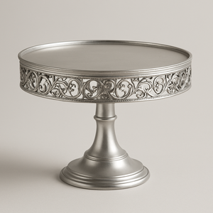 Piédestal à gâteau en aluminium sarcelle fabriqué à la main à 2 niveaux Finition de qualité supérieure - Product Image 5