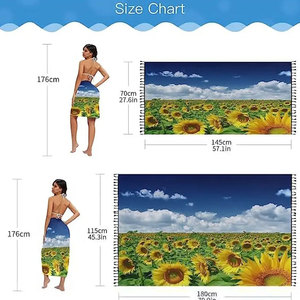 ชุดว่ายน้ำบิกินี่คลุมคลุมชายหาดมีลายพิมพ์ตัวอักษรการ์ตูนรูปสัตว์ผ้าโสร่งสำหรับฤดูร้อน - Product Image 4