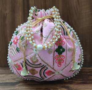 Tasarımcı açık kapatma rahat Tote çanta iplik nakış iş ile hafif ve dayanıklı düğün Favor Potli çanta - Product Image 2