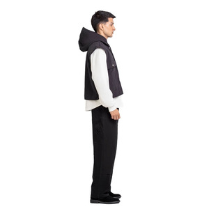 Gilet à capuche superposé Streetwear pour hommes poches utilitaires sans manches veste à capuche de mode décontractée pour superposer des vêtements d'extérieur légers - Product Image 4