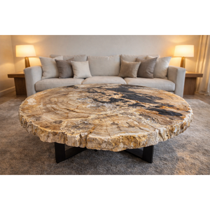 Plateau de table en bois pétrifié naturel sur mesure en gros pour tables basses - Product Image 3