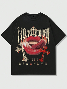 T-shirts à manches courtes en coton 100% tricoté à col en V de qualité supérieure pour hommes en grande taille, vente en gros, coupe régulière, streetwear - Product Image 6