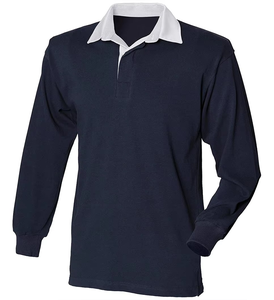 Long Sleeve Unisex Rugby Jersey 100% cotton Breathable Quick Dry <b>Black</b> & <b>White</b> <b>Stripe</b> Two-Tone Customizable Team Name - Product Image 3