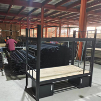 Lit superposé en métal robuste moderne avec étagère à chaussures, structure de lit double en acier démontable pour chambre à coucher, hôtel/dortoir scolaire