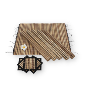 Vente chaude de haute qualité bambou Rectangle tissé napperon antidérapant anti-chaud tasse caboteur fait à la main en gros tapis et tampons - Product Image 4