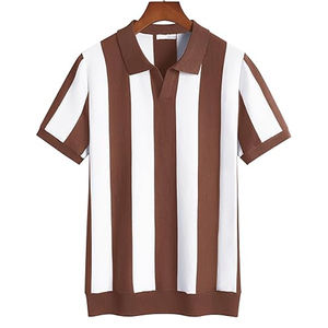 Camisas de Golf informales de alta calidad para hombre, algodón transpirable con cuello en V para Polo, camiseta, diseño bordado, suave, antiarrugas, sólido - Product Image 2