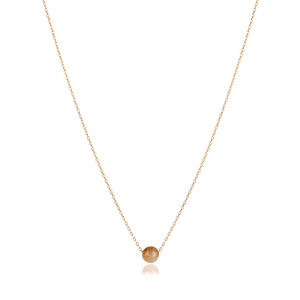 Collar con Colgante de Piedra Citrina Redonda de Diseño Moderno, Joyería de Plata de Ley 925 Hecha a Mano para Compromiso y Boda - Product Image 6