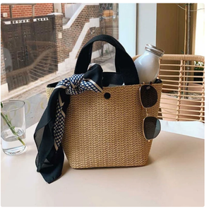 Bolsos de Playa Elegantes y Modernos, Bolsos de Paja Multicolores Personalizados, Bolsos de Mano de Paja para Mujer, Productos al por Mayor - Product Image 2