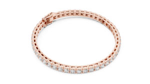 Bracelet en or jaune 14 carats avec diamant rond de laboratoire pour femme, minimaliste, luxueux, certifié, élégant, bijoux fins, cadeau - Product Image 4