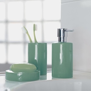 Portaspazzolino in gres Spirella modello 'Tube' verde 7 x 11,5 cm - Product Image 2