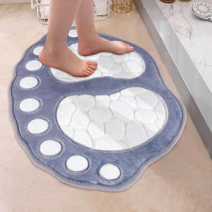 พรมเช็ดเท้าลายรอยเท้าสุนัข 1 ชิ้น ทำจากเมมโมรี่โฟม นุ่มสบาย ไม่ลื่น ซักได้ ทนทาน ซึมซับน้ำได้ดีเยี่ยม ใช้ปูพื้นห้องน้ำ - Product Image 1
