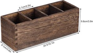 ที่ใส่ดินสอไม้แบบพรีเมี่ยมสำหรับโต๊ะทำงาน: ที่จัดระเบียบปากกาไม้ที่มี4ช่องที่จัดระเบียบบนโต๊ะสำหรับเครื่องใช้สำนักงานและรีโมต - Product Image 2