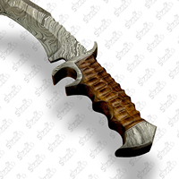 Wunderschönes, handgefertigtes Damaststahl-Drop-Point-Messer, 15 Zoll, Jagd-, Überlebens- und Camping-Bowiemesser mit geschmiedetem Palisandergriff, OEM