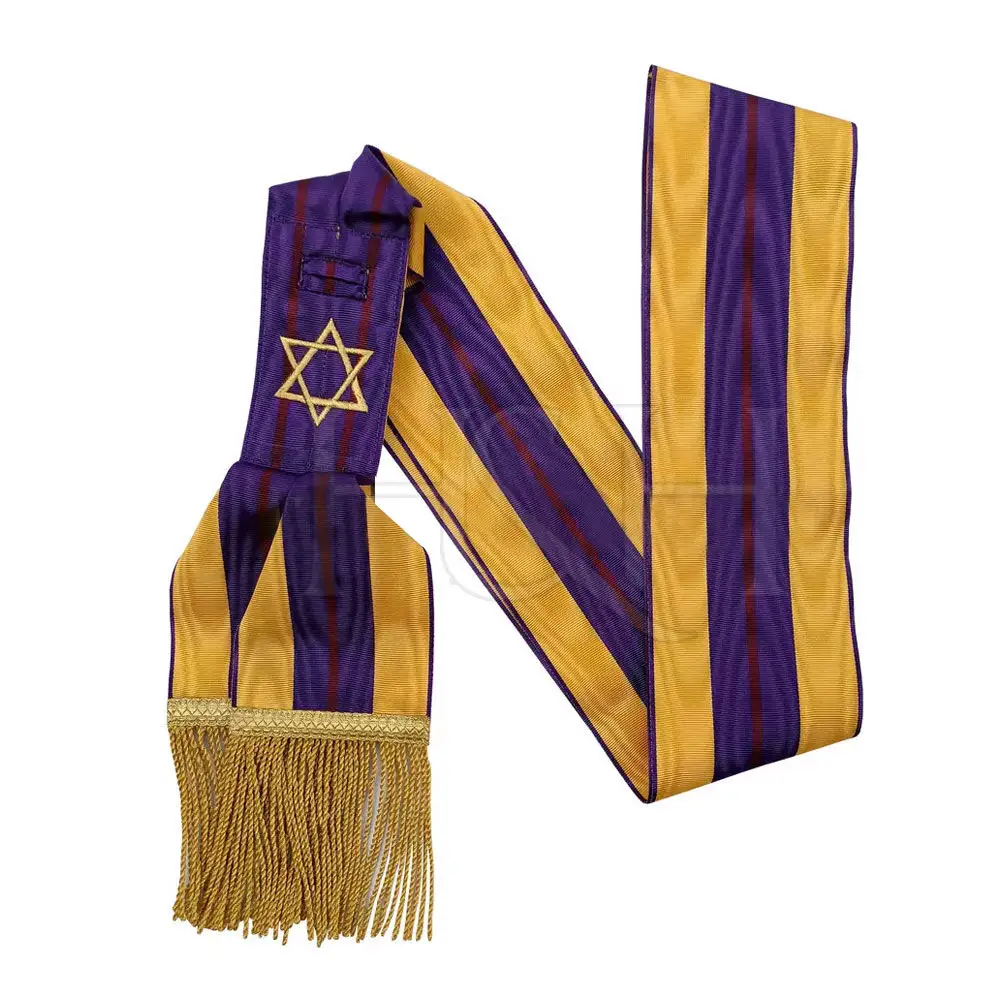 Masonic Regalia Holy Royal Arch Provincial Sash RA Chapter with triangle gold bullion and gold bullion fringe with excellent qua