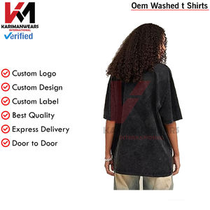 Camiseta Vintage de verano lavada de algodón pesado para hombres y mujeres, camiseta informal de manga corta holgada, ropa de verano - Product Image 5