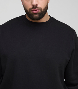 Haute qualité 100% coton pull sweat col rond goutte épaule bouffée personnalisé imprimé logo surdimensionné coupe basique sweat - Product Image 2