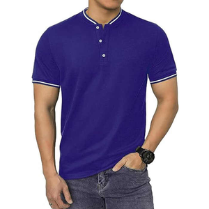 T-shirt décontracté respirant à séchage rapide avec col et poignets contrastés de qualité supérieure pour hommes - Product Image 3