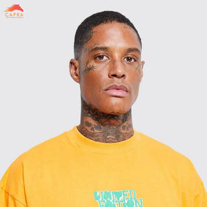 Productos más vendidos Nueva moda Peso ligero Reciclar algodón Hombres Puff Impreso Camiseta/Directo Hecho en fábrica Mangas cortas - Product Image 6