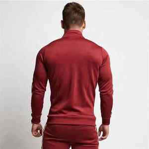 ชุดวอร์มกีฬาผู้ชายแบบมีซิป ชุดออกกำลังกายสองชิ้น ชุดวิ่งลำลองสไตล์สตรีท - Product Image 2