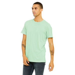 Camiseta de manga corta de Triblend Unisex, Camiseta de algodón 50% rayón 25% de poliéster 25% Airlume peinado y anillo, un solo 3,8 oz de menta - Product Image 2