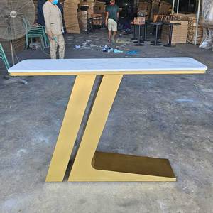 Modern 120x30x85cm <b>Console</b> <b>Table</b> with Marble Top and Iron Legs <b>for</b> Living Room <b>Entry</b> Villa or Hotel-CST075 - Product Image 5